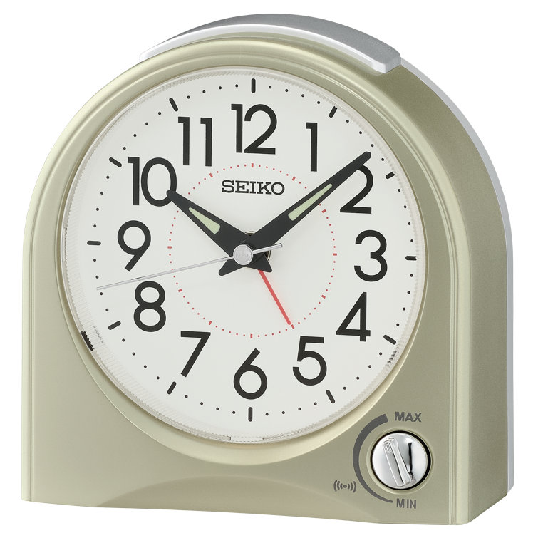 Seiko Analog Quartz Tabletop Clock with Alarm in Gold Wayfair